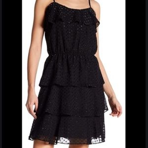 Parker Black Ruffle Dress, Size Small